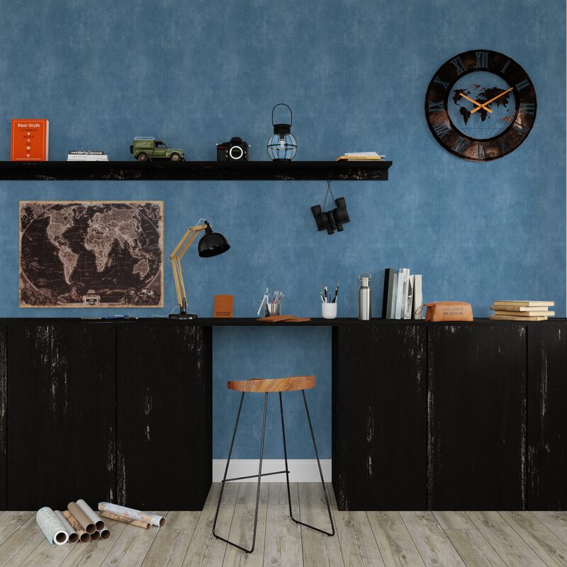 Papier peint intissé CLASSIC LINE coloris bleu nordique