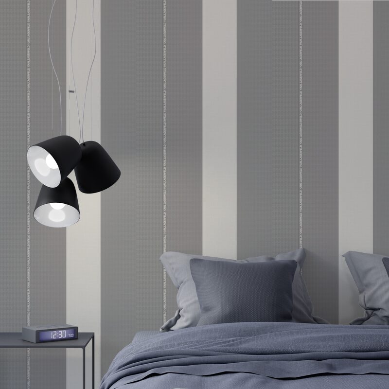 Papier peint intissé KARL LAGERFELD RIBBON coloris gris acier