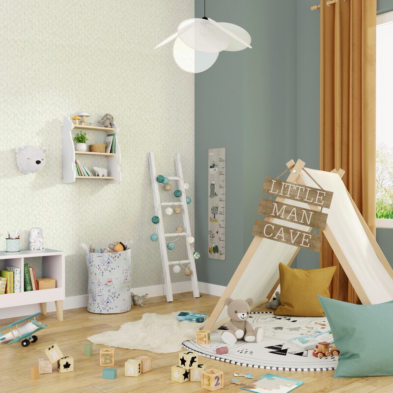Papier peint intissé CACTUS JUICE coloris blanc