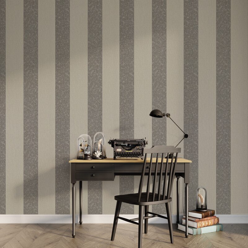 Papier peint intissé FLORENTINE RAYURE coloris ficelle