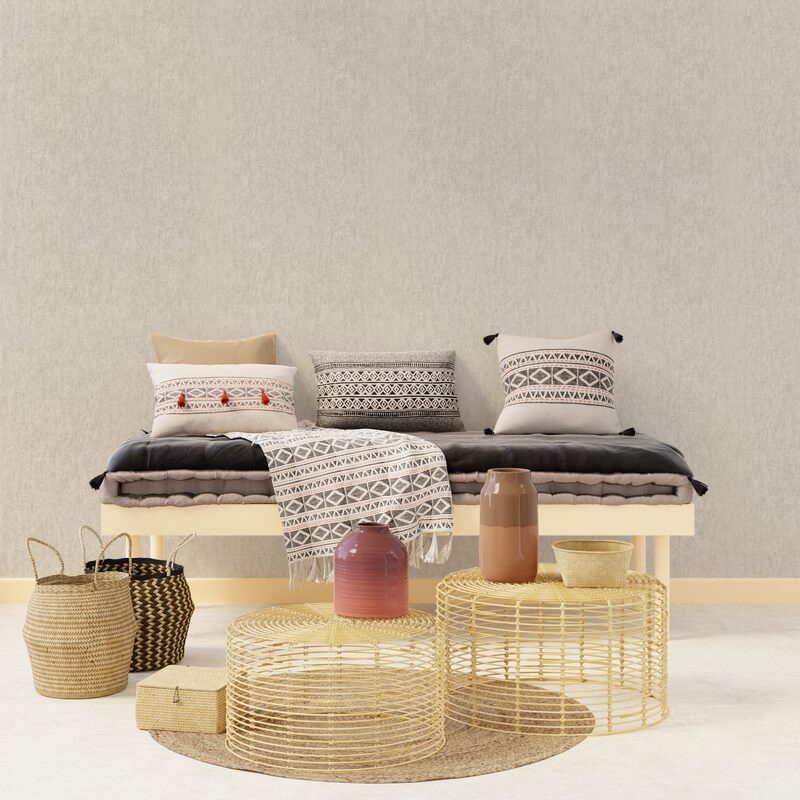 Papier peint intissé LIN coloris sable beige