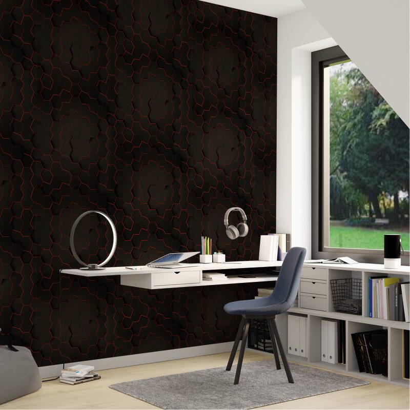 Papier peint intissé HALLEY coloris noir