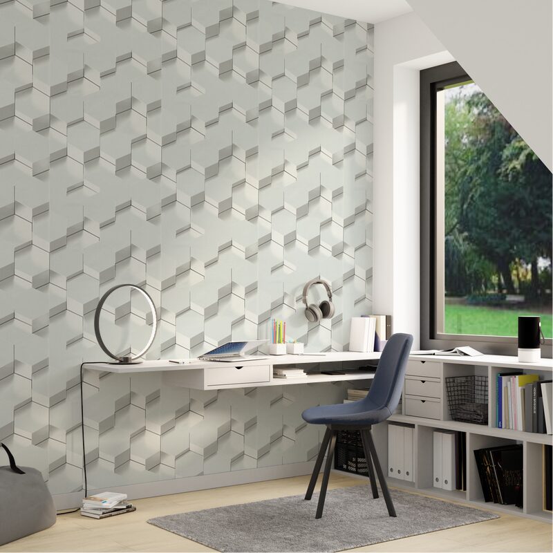 Papier peint intissé TRILOGY coloris blanc