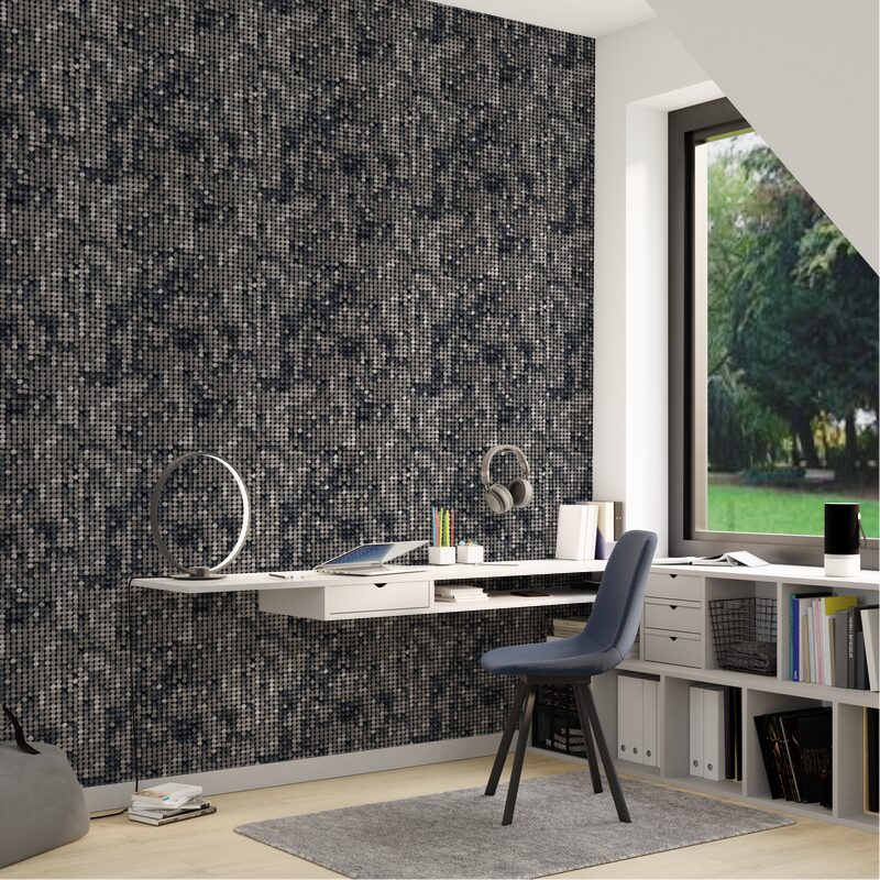 Papier peint intissé PALADIUM coloris argent