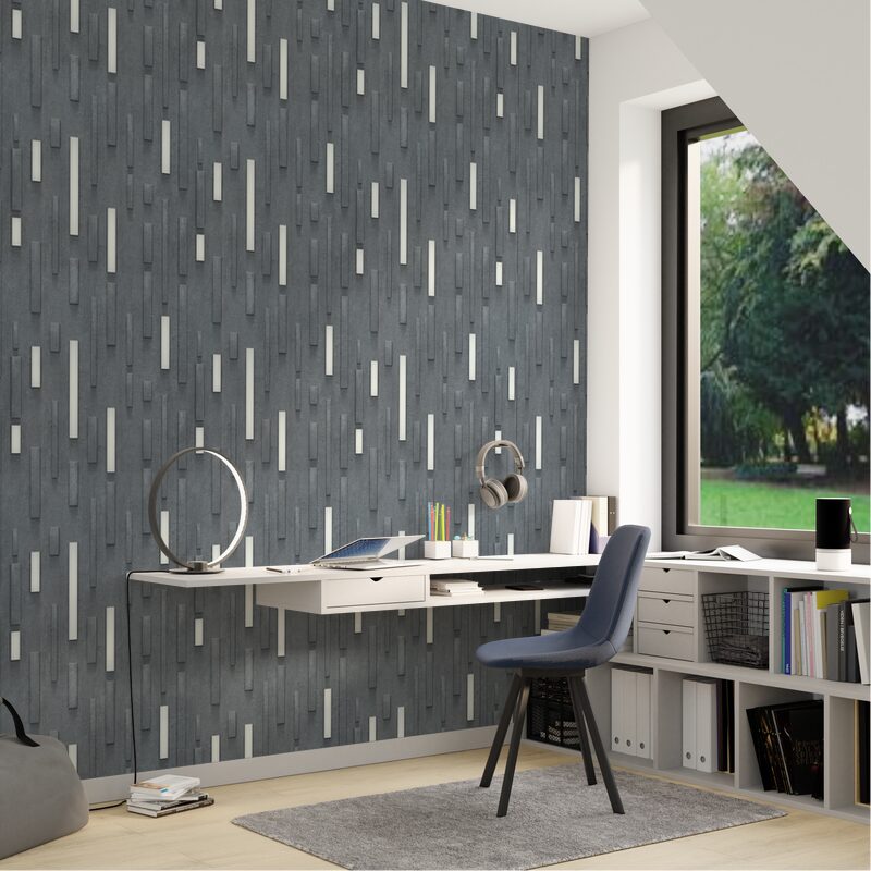 Papier peint intissé BRADLEY coloris gris fonte