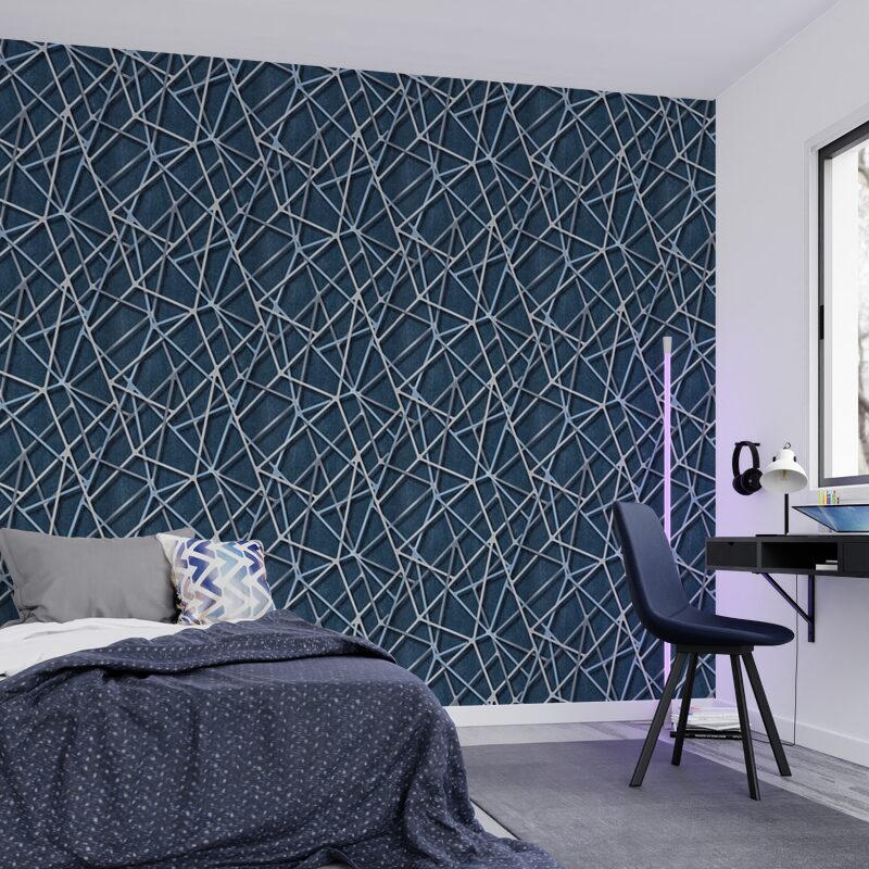 Papier peint intissé GRAVITY coloris bleu moyen