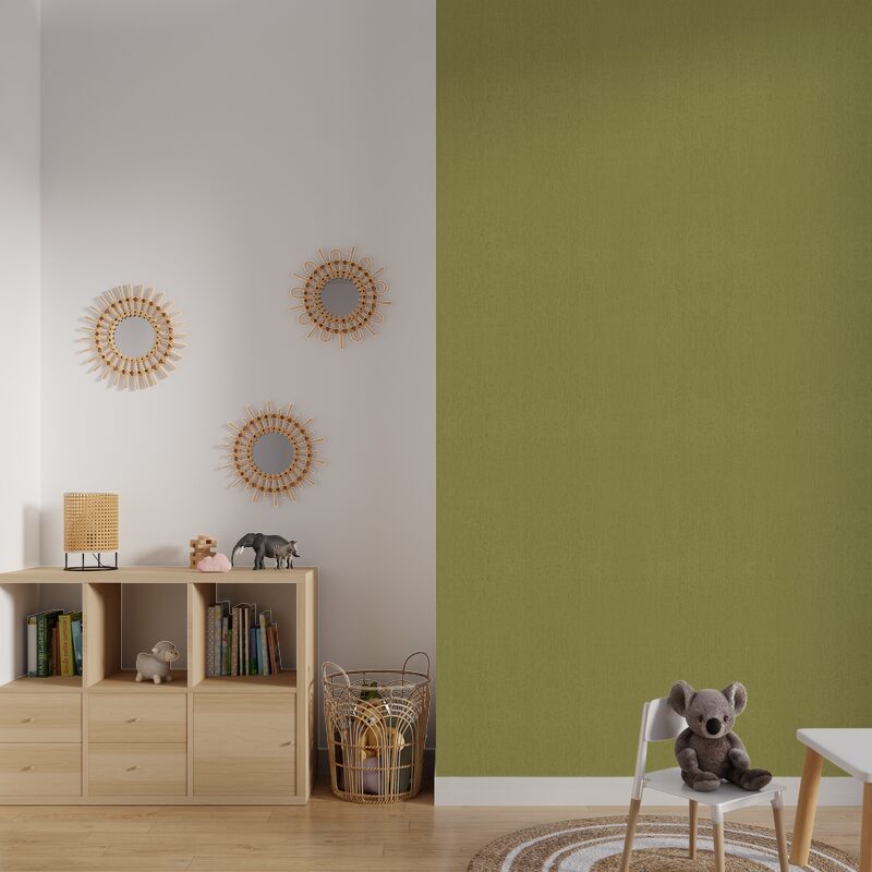 Papier peint intissé CALICO coloris vert végétal