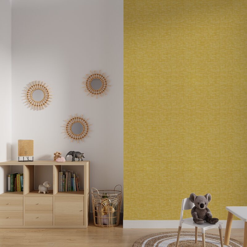 Papier peint intissé ANAKAO coloris jaune ocre