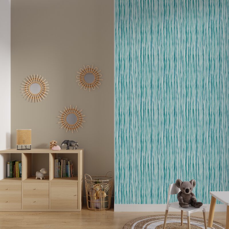 Papier peint intissé NEREÏDE coloris bleu céladon