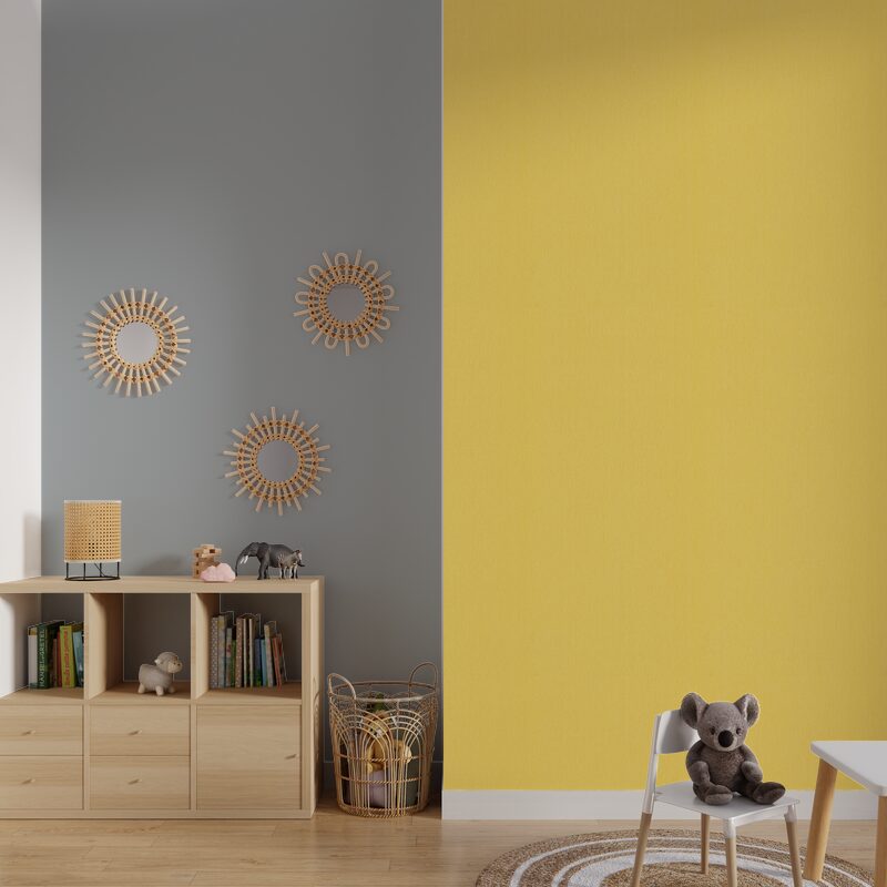 Papier peint intissé CALICO coloris jaune paille