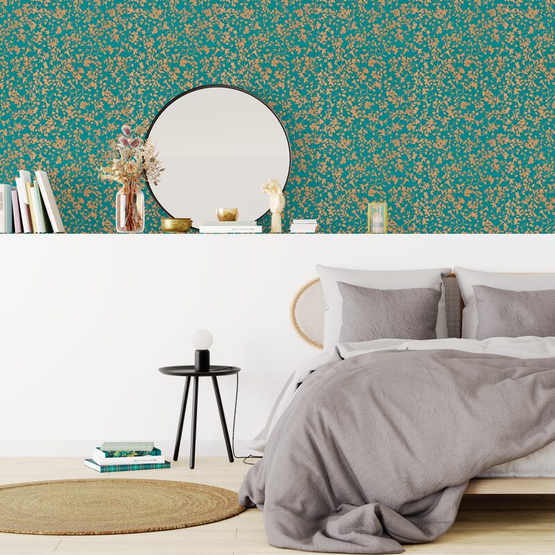 Papier peint intissé JUDY coloris vert émeraude