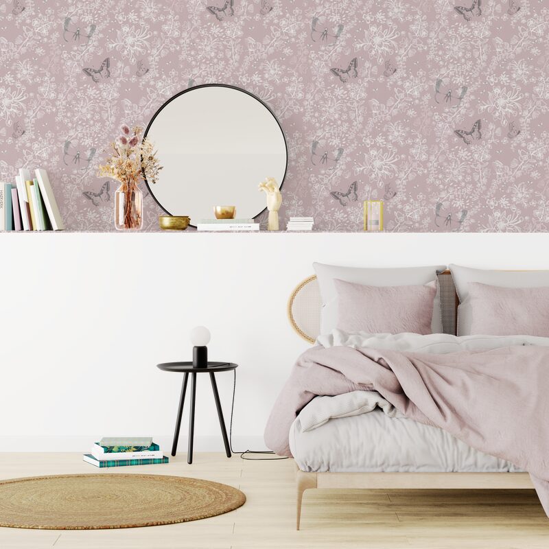 Papier peint intissé ROSANNA coloris rose tendre