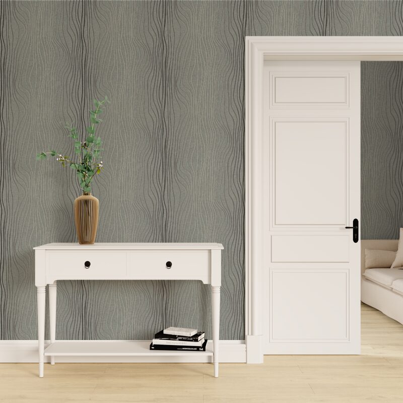 Papier peint intissé VIBRATION coloris gris perle