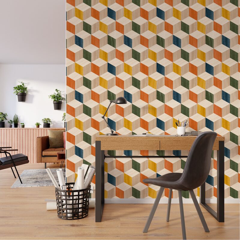 Papier peint intissé JAROD coloris multicolore
