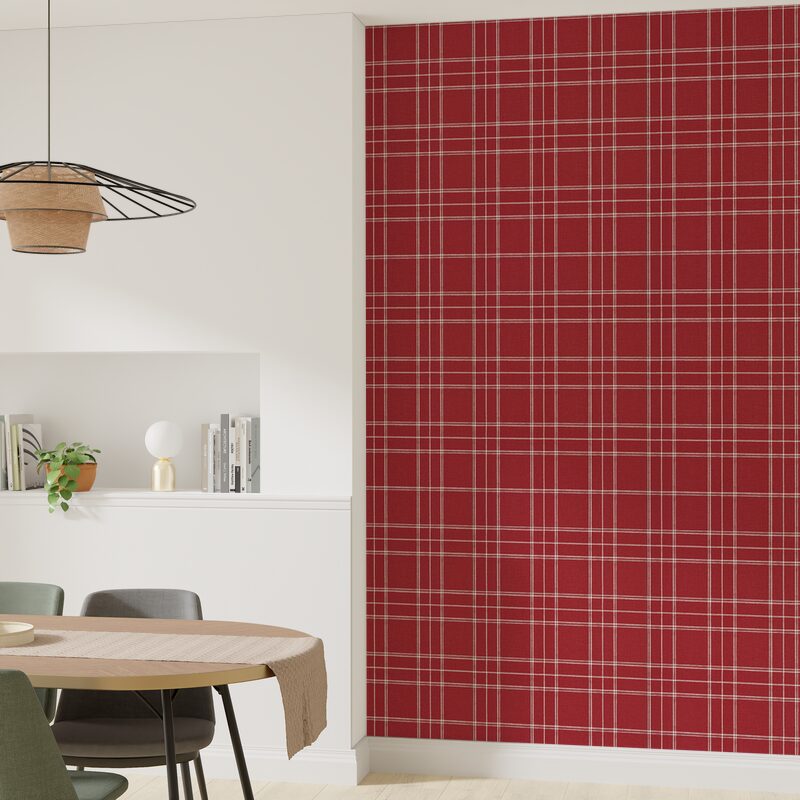 Papier peint intissé FLORENTINE ASHTON coloris rouge vermillon