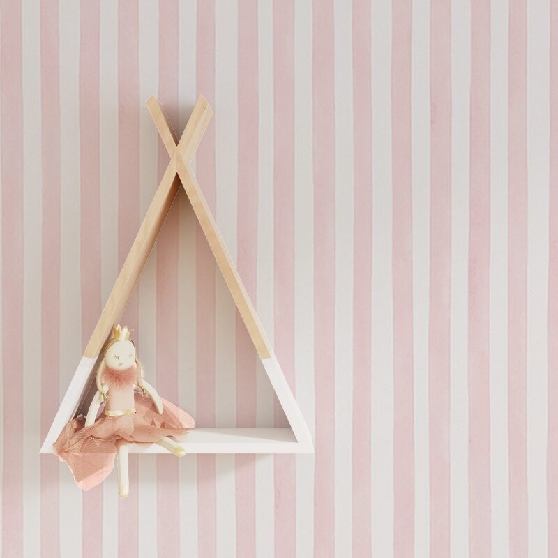 Papier peint intissé EDEN BAYADERE coloris rose poudré