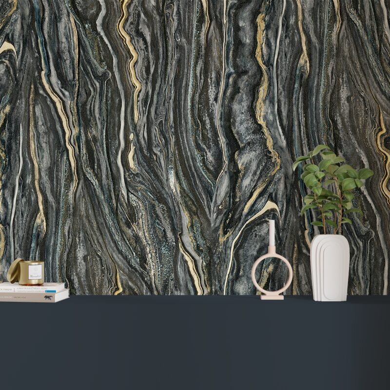Papier peint intissé ELLE DECORATION MARBLE coloris noir