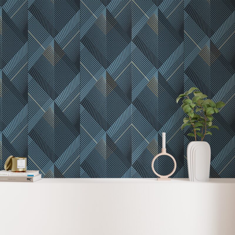 Papier peint intissé STANFORD coloris bleu nuit