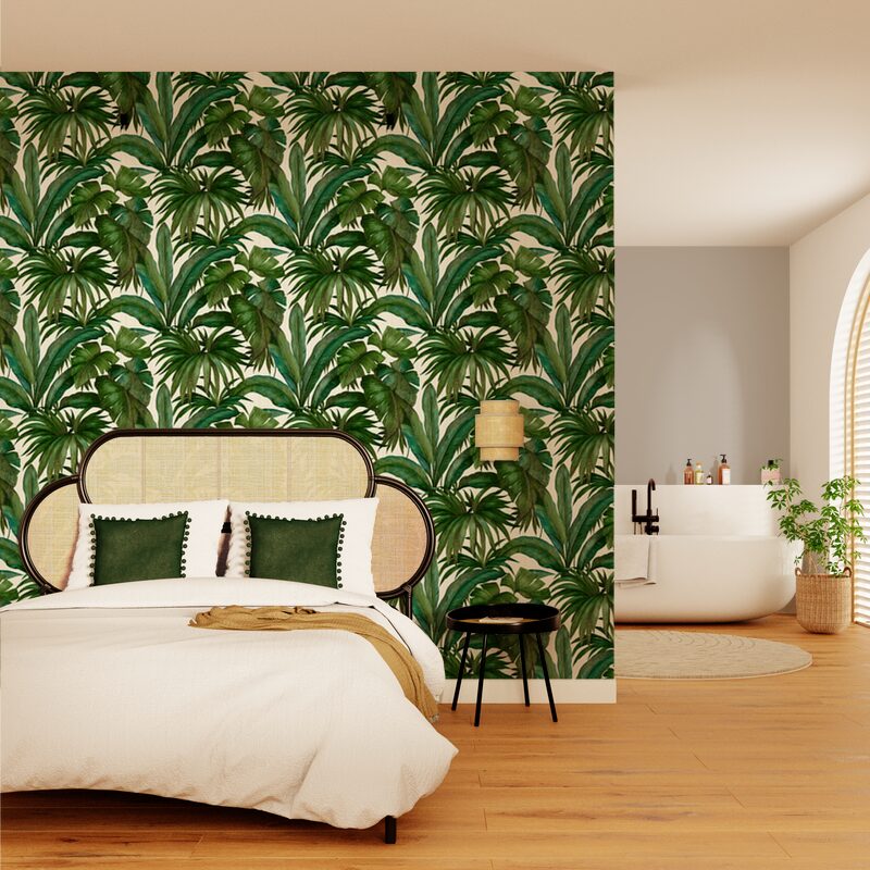 Papier peint intissé VERSACE GIUNGLA coloris blanc