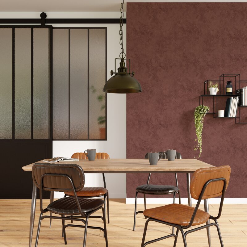 Papier peint intissé WINSTON coloris marsala