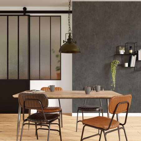 Papier peint intissé CLASSIC LINE coloris gris moyen