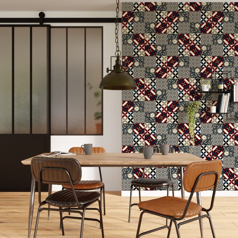 Papier peint intissé WESTON coloris rouge brique