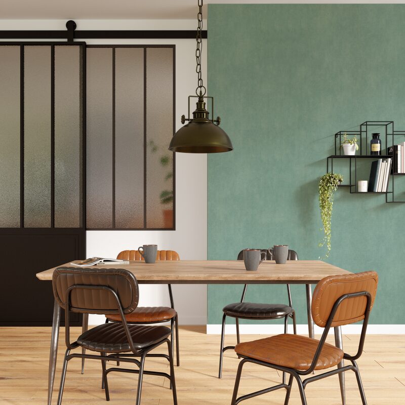 Papier peint intissé CLASSIC LINE coloris vert céladon