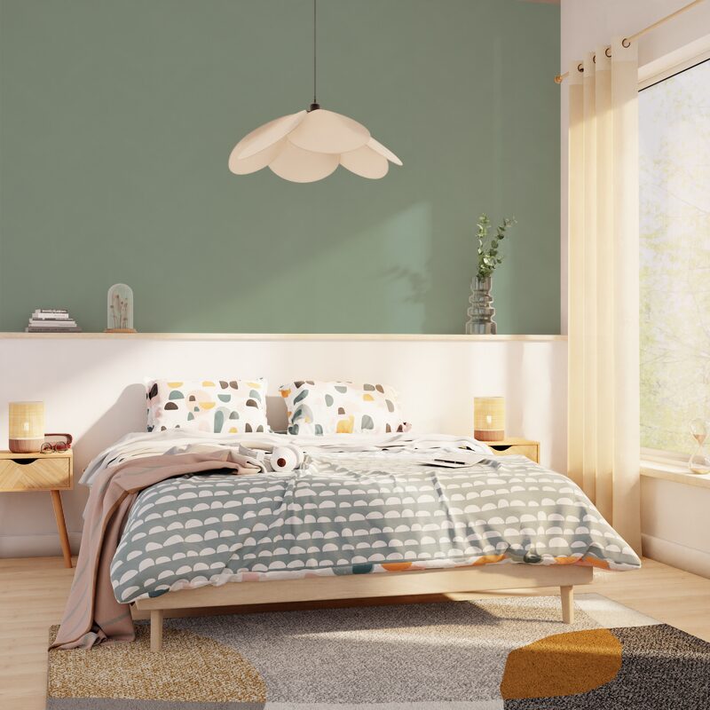 Papier peint intissé OPAL coloris vert de gris