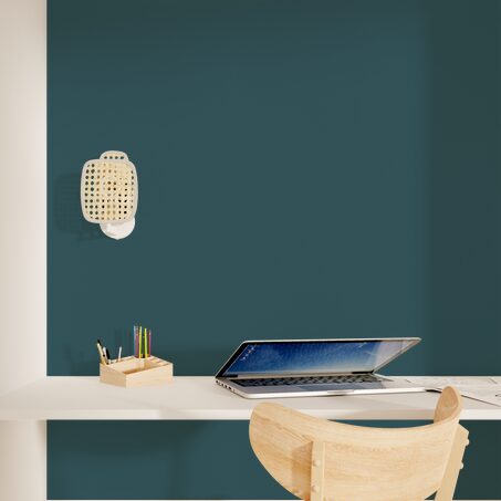 Papier peint intissé OPAL coloris bleu paon