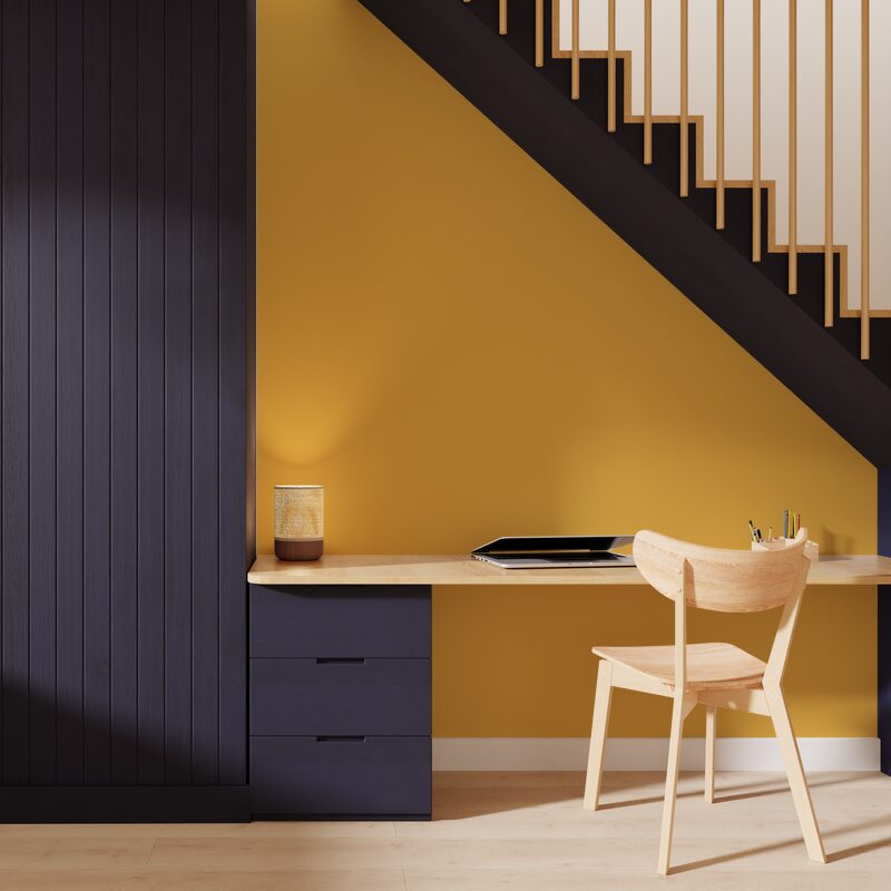 Papier peint intissé OPAL coloris jaune moutarde