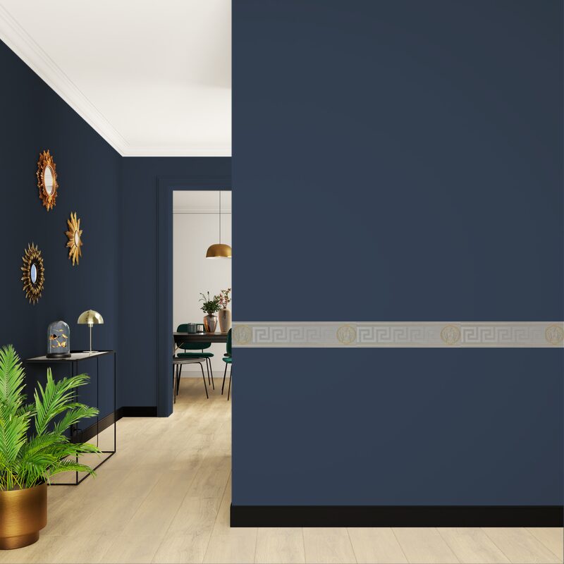 Frise vinyle VERSACE GRECO coloris gris manet