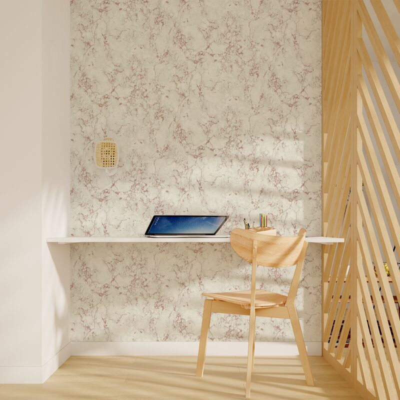 Papier peint intissé SCANDIC MARBLE coloris blanc perlé