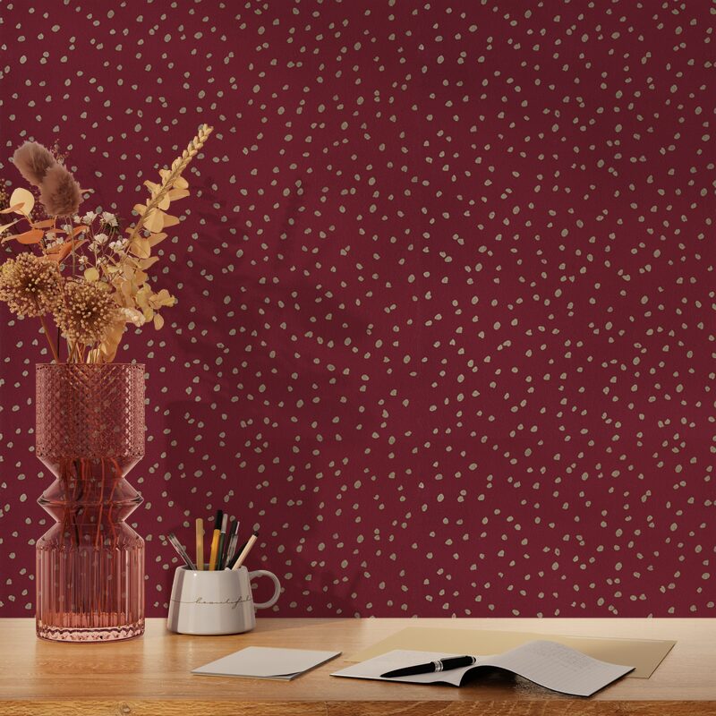 Papier peint intissé ISHAN coloris rosewood