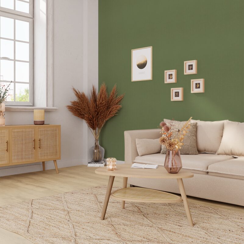Papier peint intissé LAZY coloris kaki