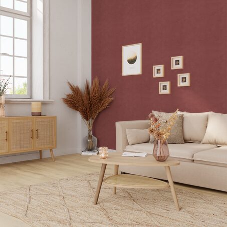Papier peint intissé RAVENNE coloris rouge grenat