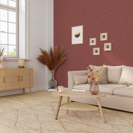 Papier peint intissé RAVENNE coloris rouge grenat