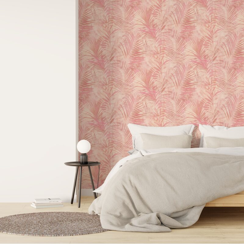 Papier peint intissé AMAZONIA X NEW WALLS coloris rose moyen