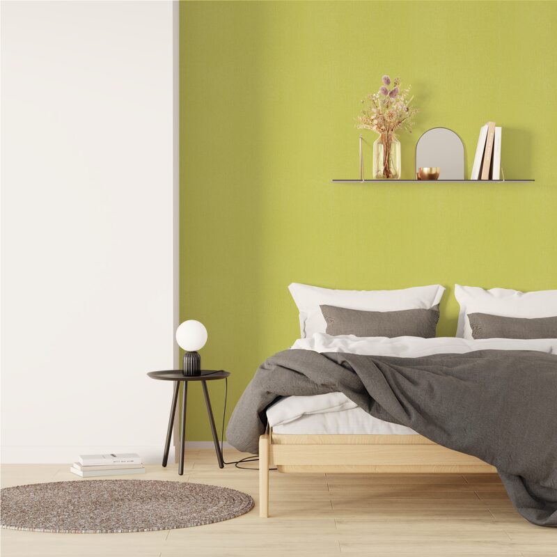 Papier peint vinyle PODIUM coloris vert tilleul
