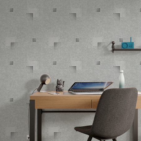 Papier peint intissé MAGIC LIGHT coloris gris moyen