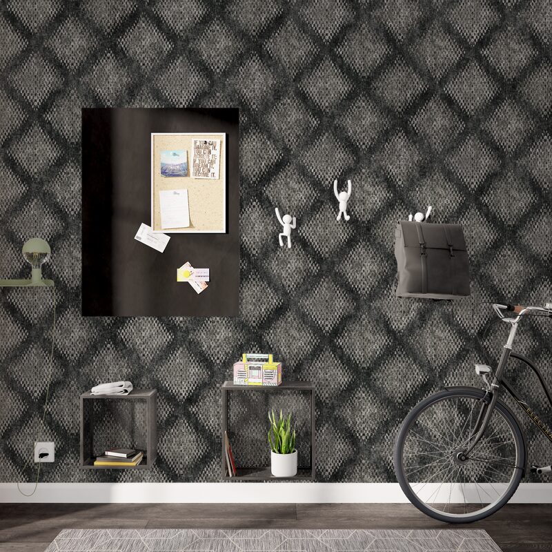 Papier peint intissé MÉTAL DIAMOND coloris gris anthracite