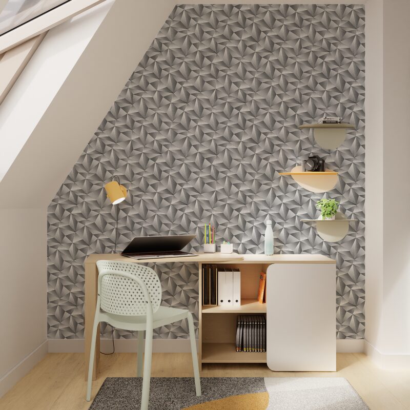 Papier peint intissé ZENITH coloris argent