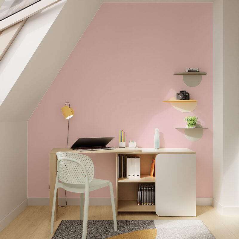 Papier peint intissé ENJOY coloris rose poudré