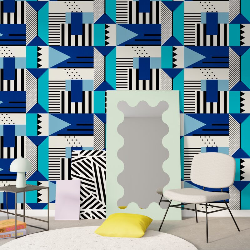 Papier peint intissé UNION LANE coloris bleu jeans
