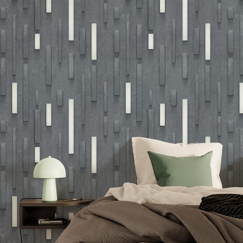 Papier peint intissé BRADLEY coloris gris fonte