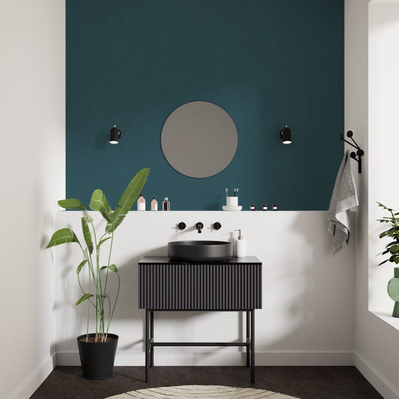 Papier peint intissé CLASSIC LINE coloris bleu pétrole