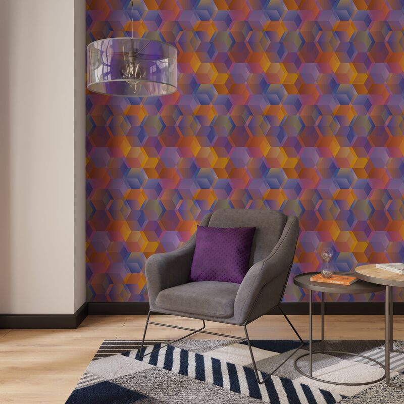 Papier peint intissé ADRYAN coloris multicolore