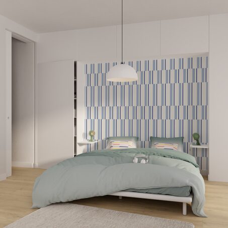 Papier peint intissé MARINE coloris bleu fumée