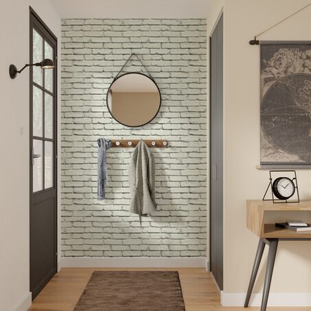 Papier peint intissé JEFFERSON coloris blanc
