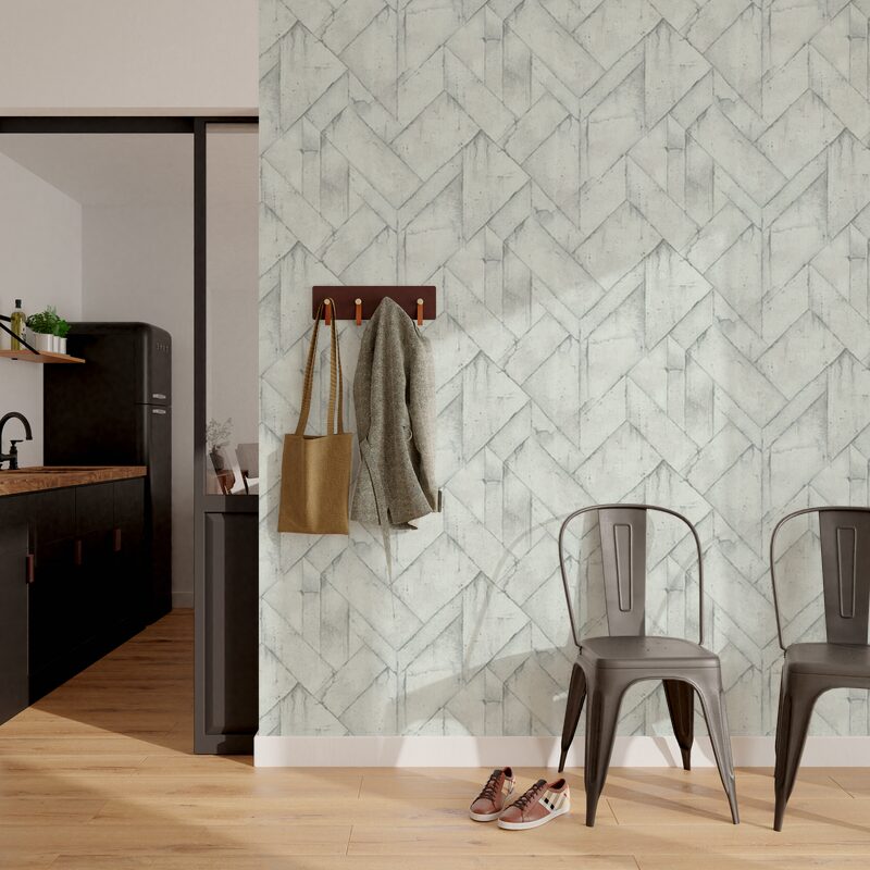 Papier peint intissé TYRON coloris gris perle