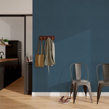 Papier peint intissé CLASSIC LINE coloris bleu acier